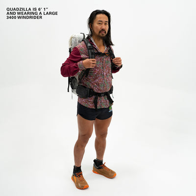 Front view of Hyperlite Mountain Gear's Windrider 55 Pack in White on model