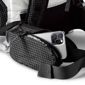 Detail shot of the zippered hip belt pocket of Hyperlite Mountain Gear's Southwest 70 Pack in White